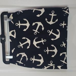 J. Crew Anchor Nautical Skirt Super Dark Blue & White Size 00